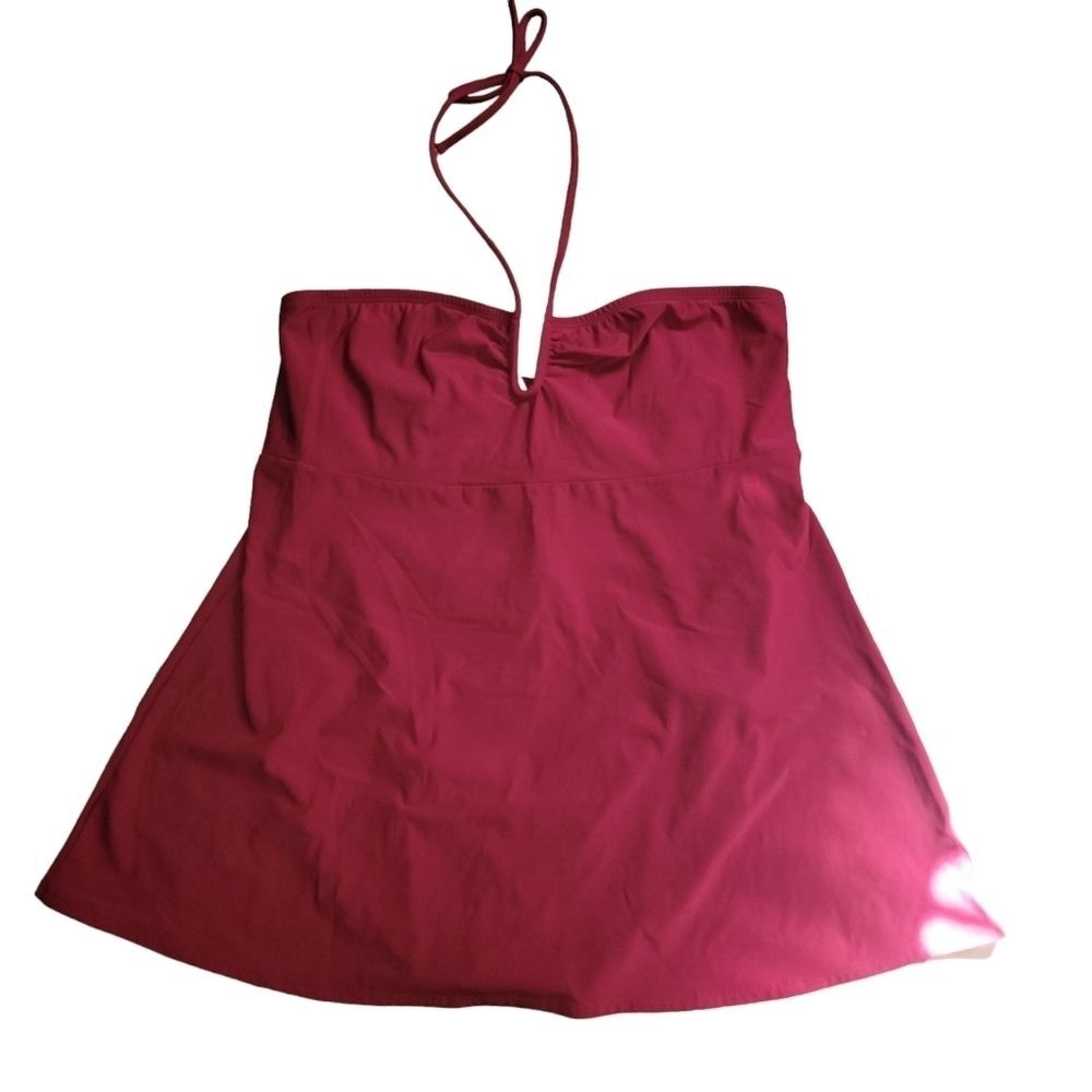 Shape Fx Swim Red Halter One Piece Swimdress 22W